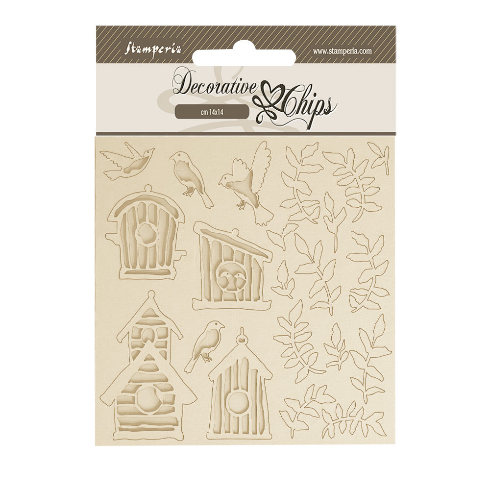 Stamperia Decorative Chips  Garden Nests