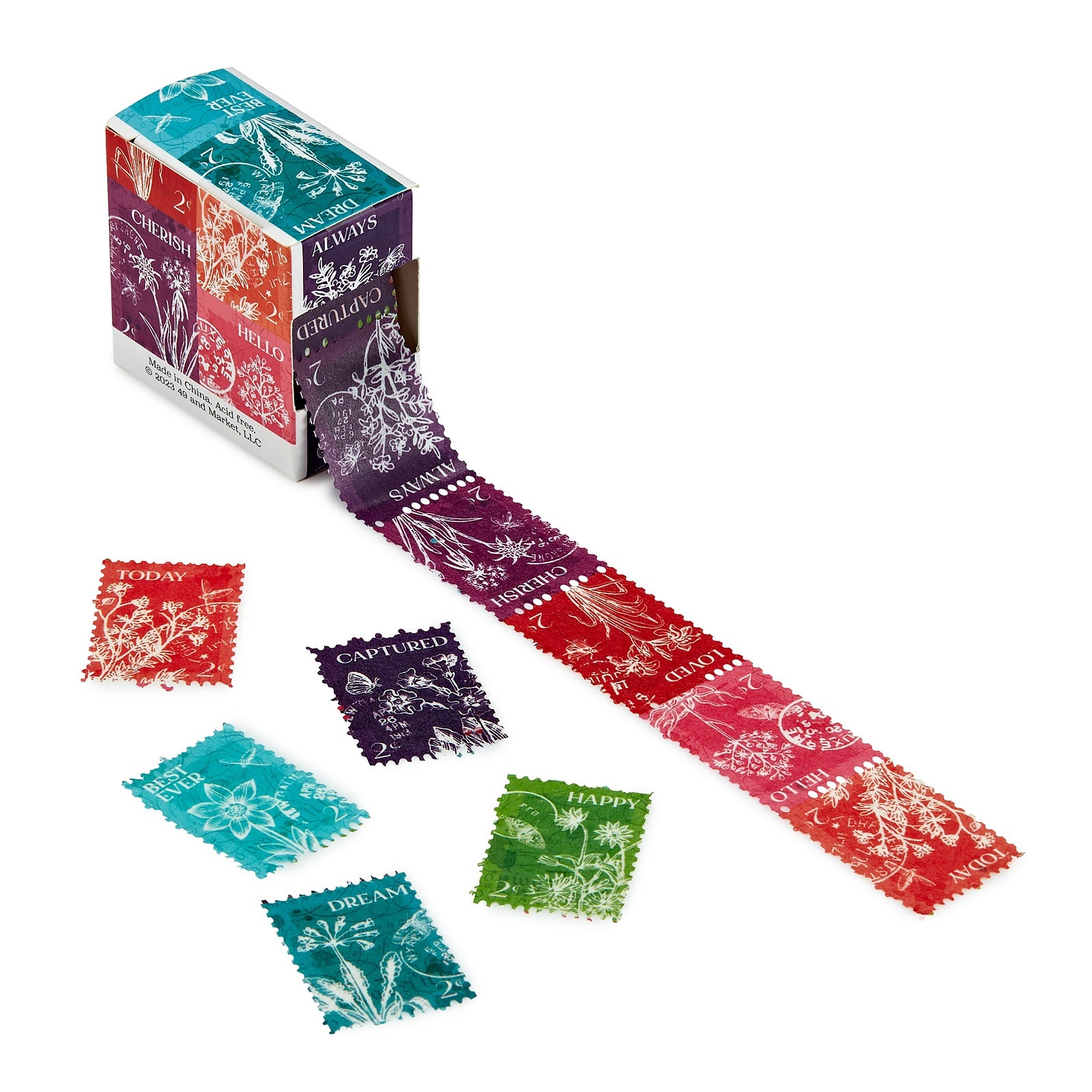 49 and Market spectrum Gardenia Postage stamp Washi tape