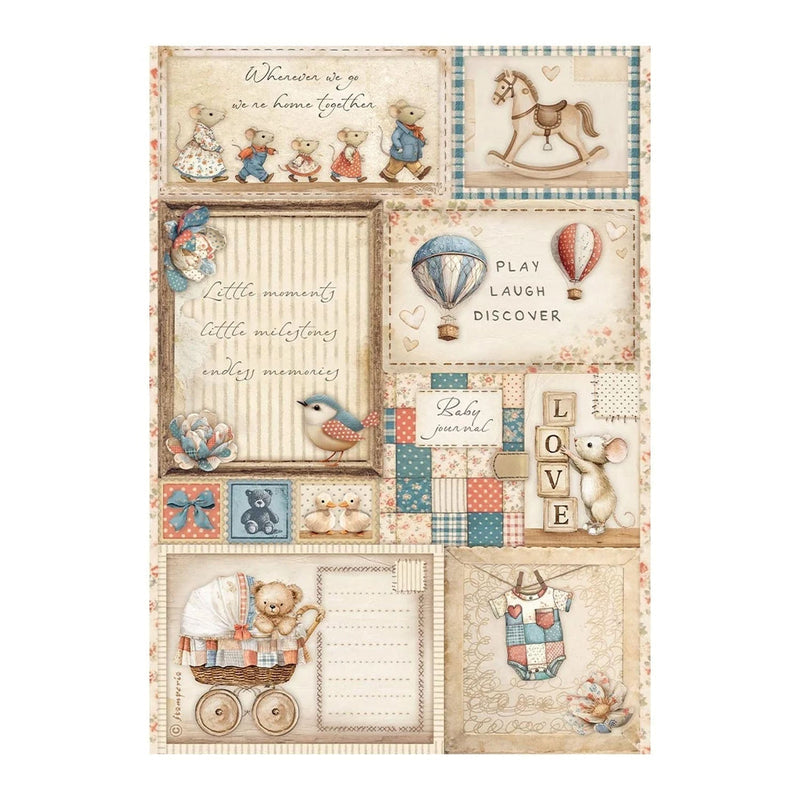 STAMPERIA - Rice  paper - Baby cards