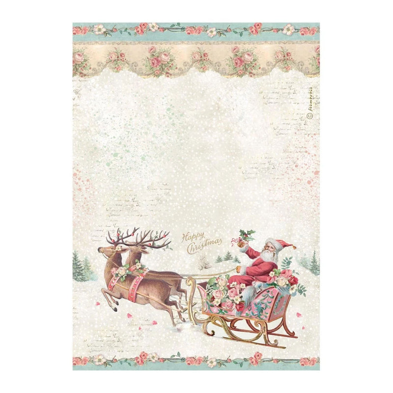 Stamperia A4 Rice Paper – Santa sleigh