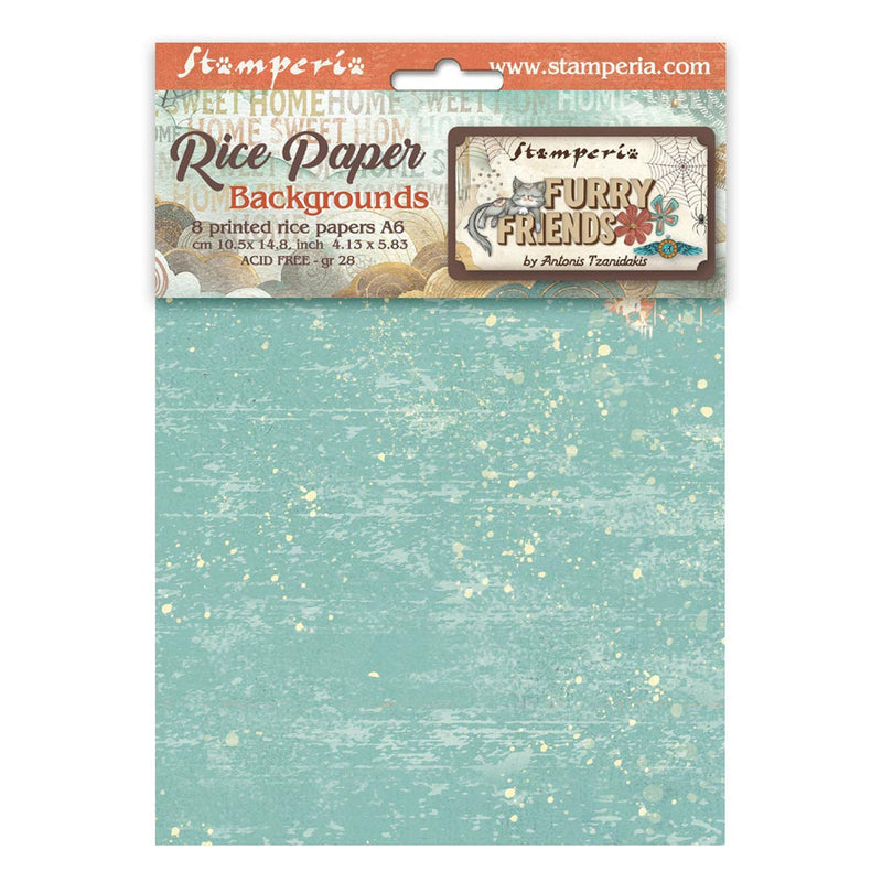 Stamperia Rice Paper Sheet A6 Selection Set of 8 - Furry Friends