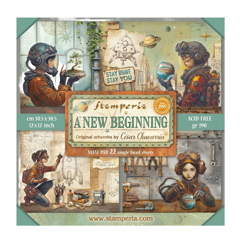Stamperia - A New Beginning - Maxi Pad 22 Single Faced sheets
