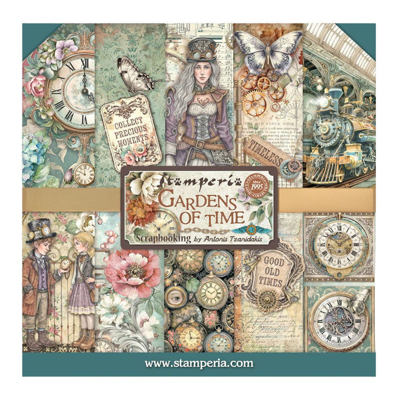 Stamperia -12 x 12  - 10 double faced - Garden of Time