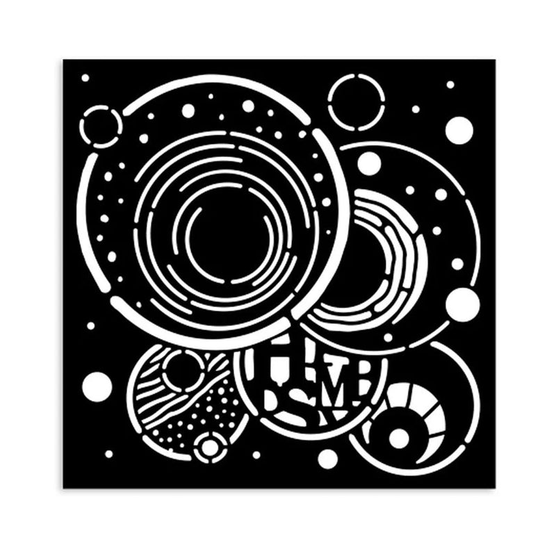 Stamperia Thick Stencil 4.72" × 4.72" - Furry Friends Vibrant Circles