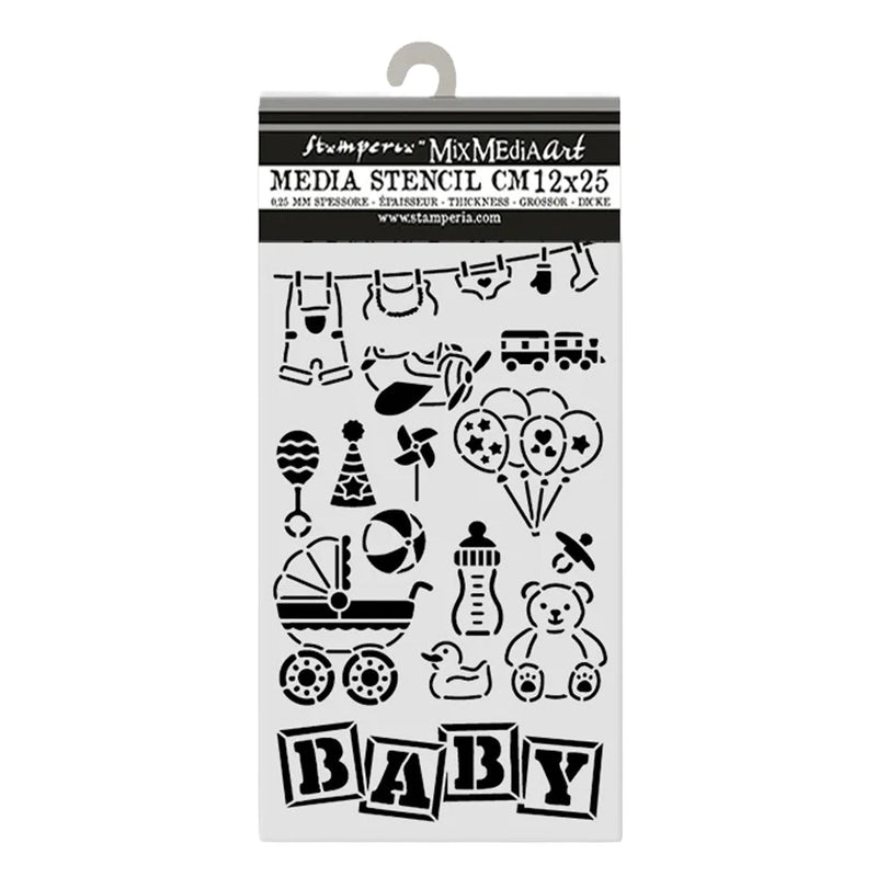 Stamperia Thick Stencil 4.72" x 9.84" - Baby Elements