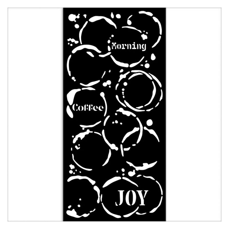 Stamperia Thick Stencil 4.72" × 9.84" - Furry Friends Coffee Prints