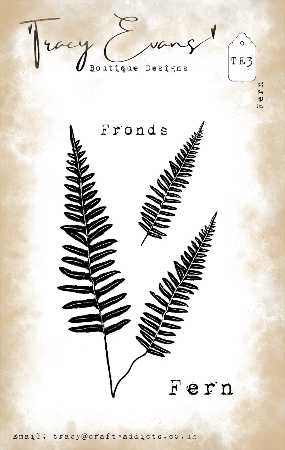 Tracy Evans Fronds Fern    A7  Stamp