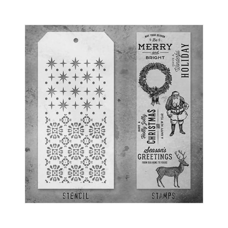 Tim Holtz Mixed Media - Stamps Stencil Set - christmas #35
