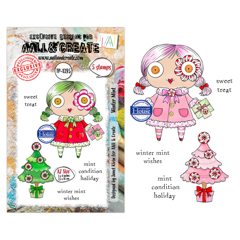 AALL & Create TP-1395 Winter Mint A7 Stamp Set