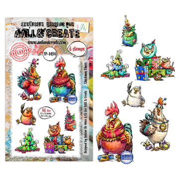 AALL & Create TP-1494 Christmas Hens A6 Stamp Set