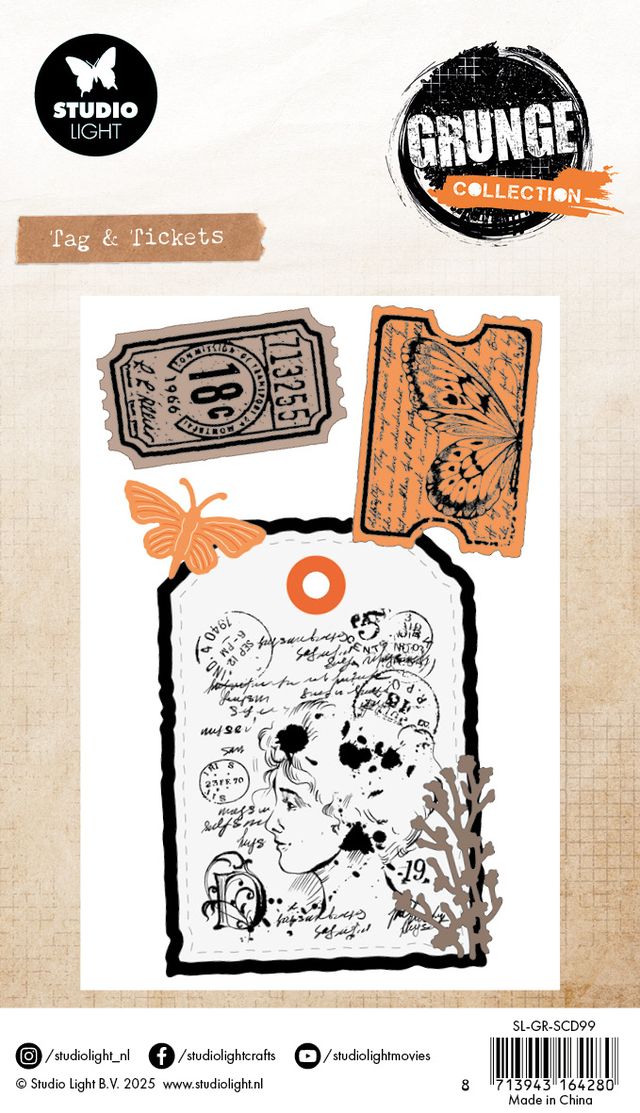 Studio Light - Grunge Collection -  Stamp and Metal Die- Tag andTicket
