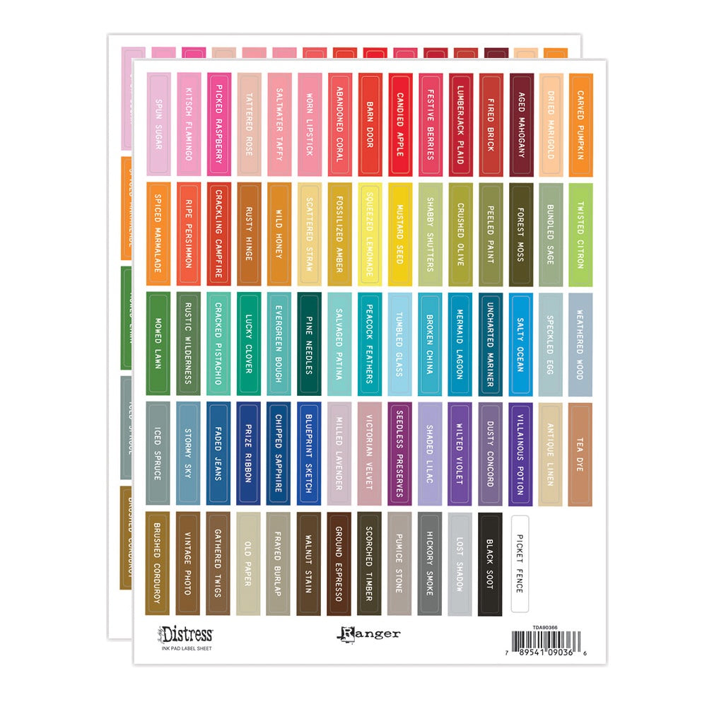 Tim Holtz Distress Ink Pad  Label Sheets -White  Print