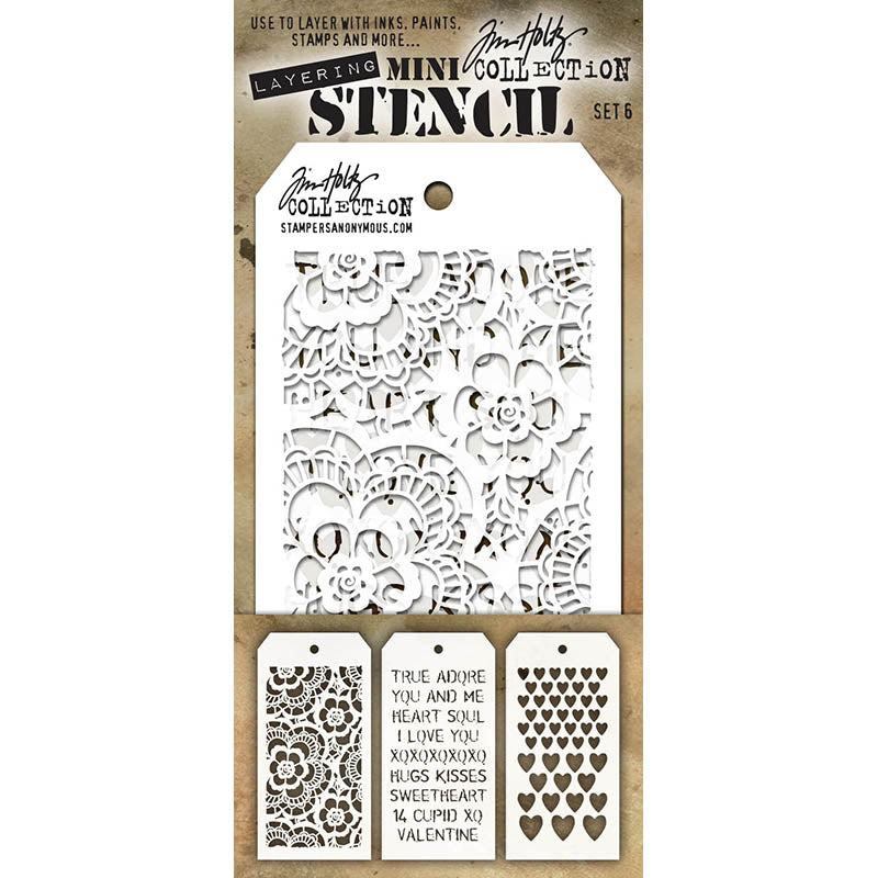 Tim Holtz - Stampers Anonymous - Mini Stencil Set 6