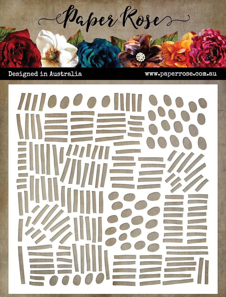 Paper Rose Stencil - Abstract Contrast  6x6"