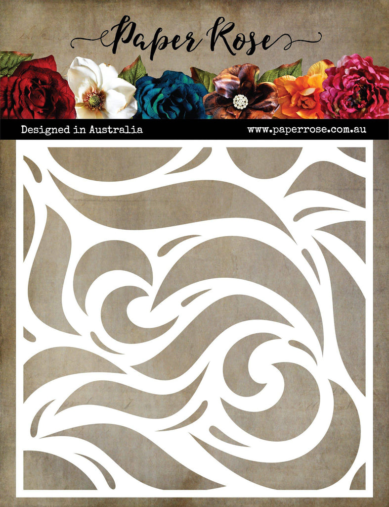 Paper Rose Big Swirls 6x6" Stencil 28795