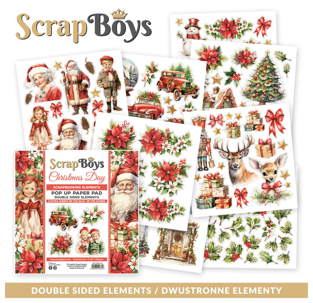 Scrap Boys Christmas Day Pop Up Paper Pad
