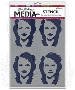 Dina Wakley - Stencil  - 4 Women