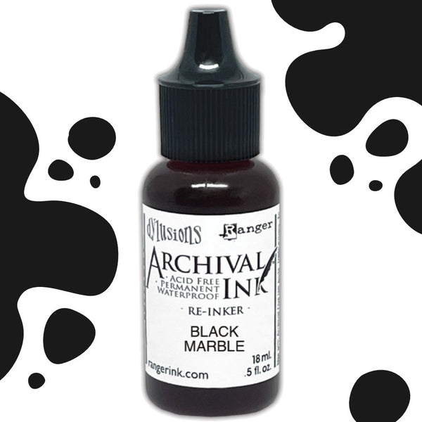 Dylusions - Archival Ink Reinker 18ml Bottle - Black Marble