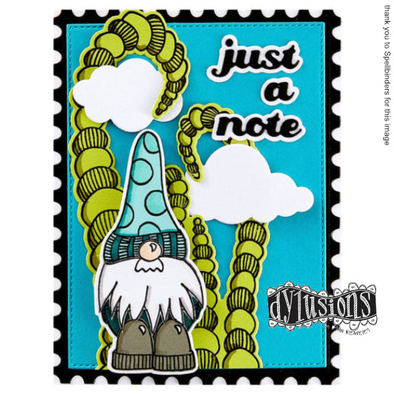 Dylusions by Dyan Reaveley - Cling Stamps - No Place Like Gnome