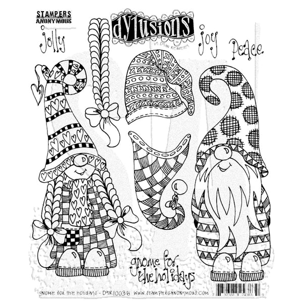 Dylusion stamps - Gnome for the Holidays