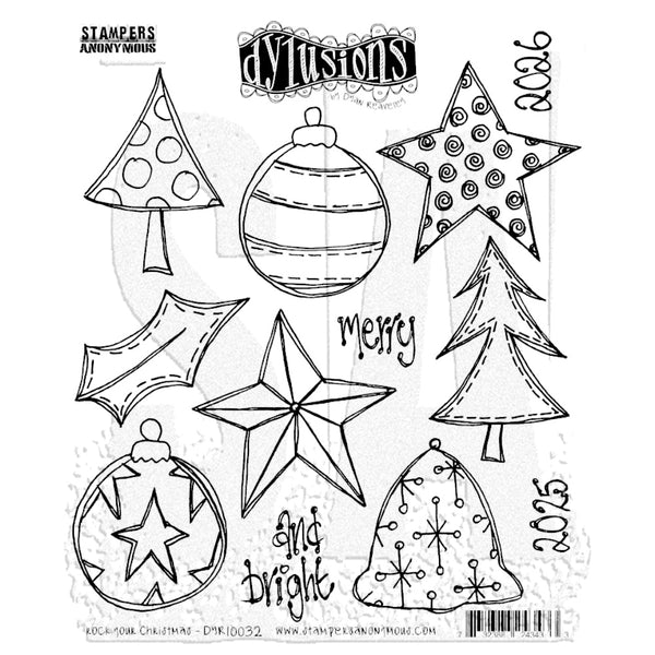 Dylusion stamps -  Rock Your Christmas