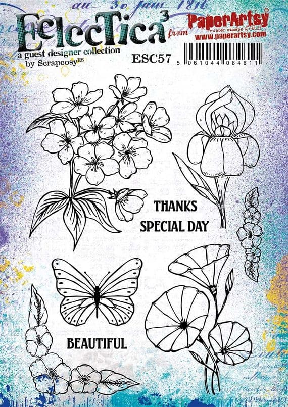 PaperArtsy Eclectica³ ESC57 Stamp Set – Botanical Beauty by Scrapcosy