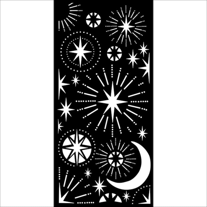 Stamperia Mix Media Art Stencil  Christmas Stars and Moon