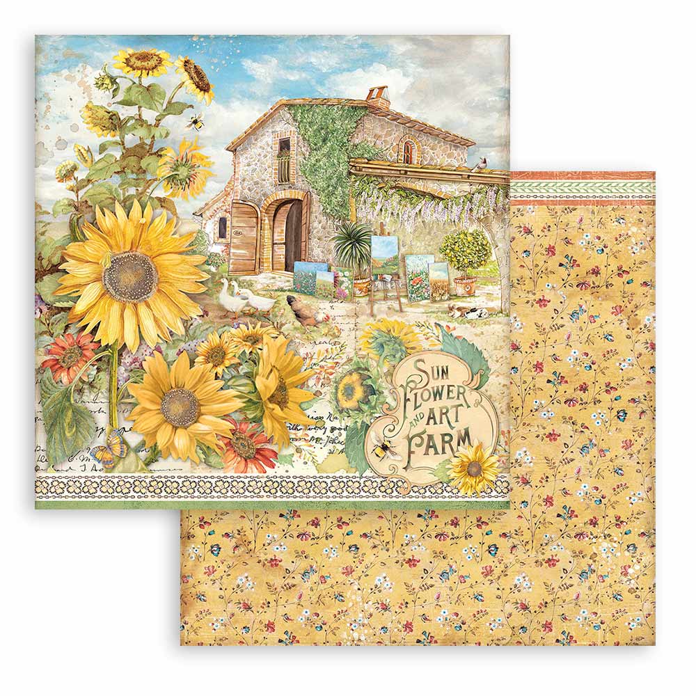 Stamperia  8 x 8 " paper Pad Sunflower Art