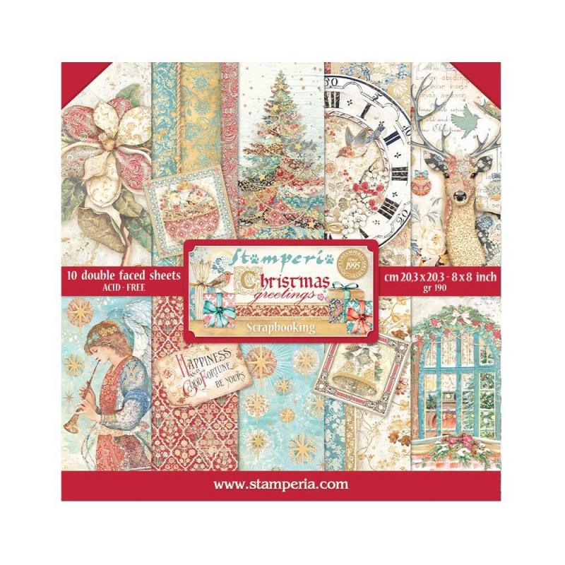 Stamperia 8 x 8 Paper Collection -  Christmas Greetings