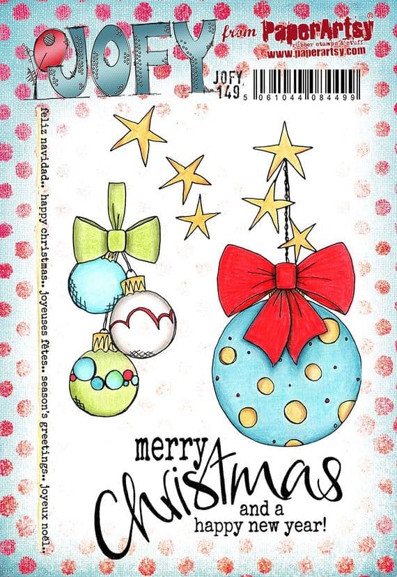 PaperArtsy JOFY 149 Stamp Set – Christmas Baubles, Bows & Stars