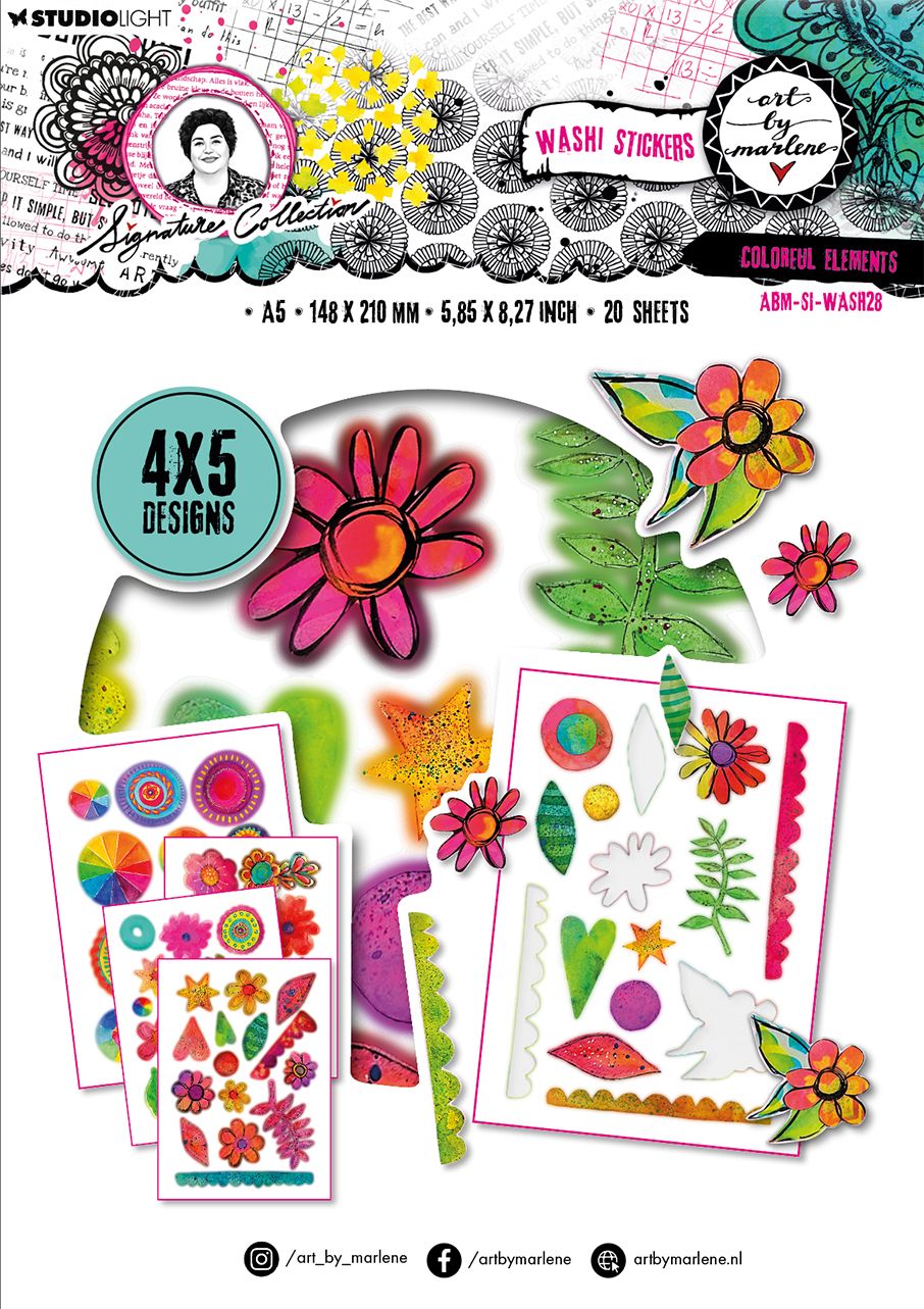 Art By Marlene Washi  Stickers - Colorful Elements