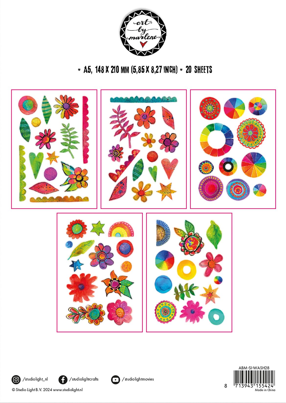 Art By Marlene Washi  Stickers - Colorful Elements