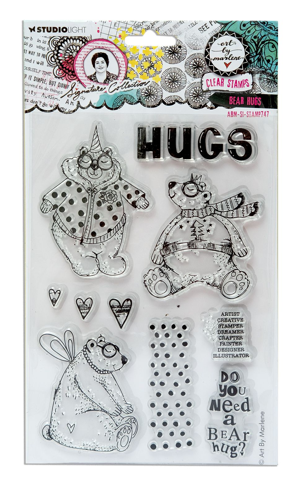 Art By Marlene - Clear Stamps -  Bear Hugs