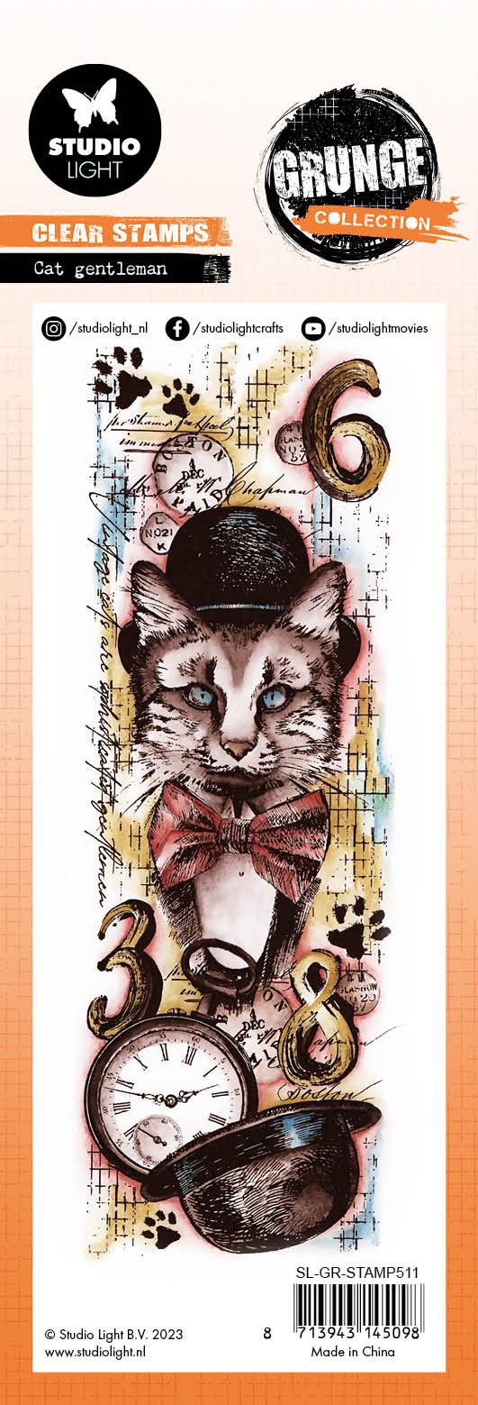 Studio Light Grunge Collection -  Stamp Cat Gentleman