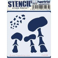 PaperArtsy Alison Bomber Mini Stencil 038 - Mushrooms