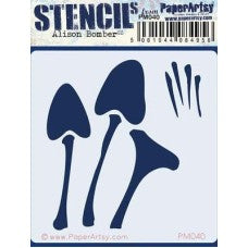 PaperArtsy Alison Bomber Mini Stencil 040 - Tall Mushrooms