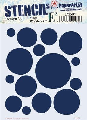 PaperArtsy Mags Woodcock Stencil PS537 - Mixed Circles