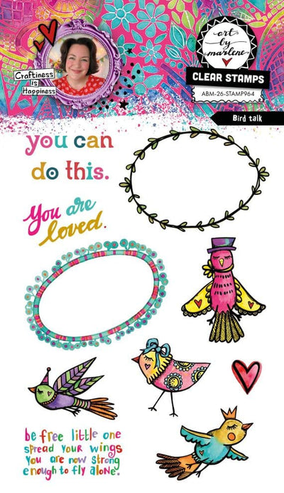 Art by Marlene Bird Talk Clear Stamp Set