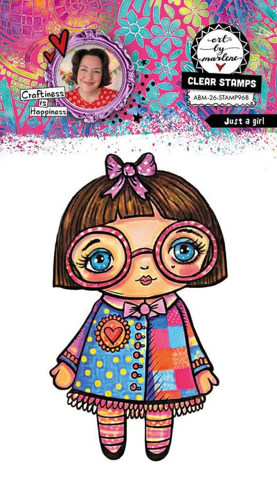 Art by Marlene  Just a Girl Clear Stamp