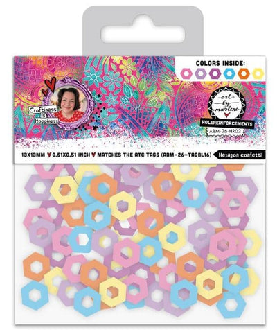 Art by Marlene ABM-26-HR02 Hexagon Confetti Hole Reinforcements