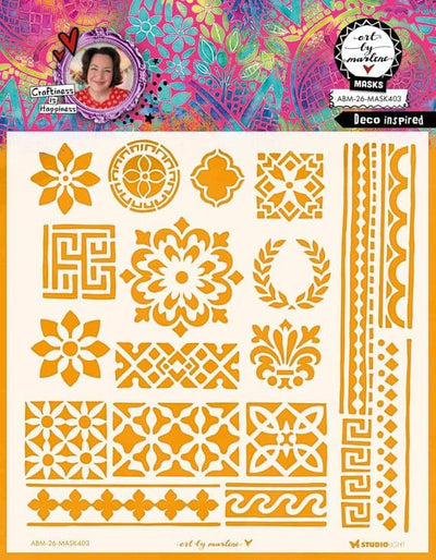 Art by Marlene ABM-26-MASK403 Deco Inspired Mask Stencil