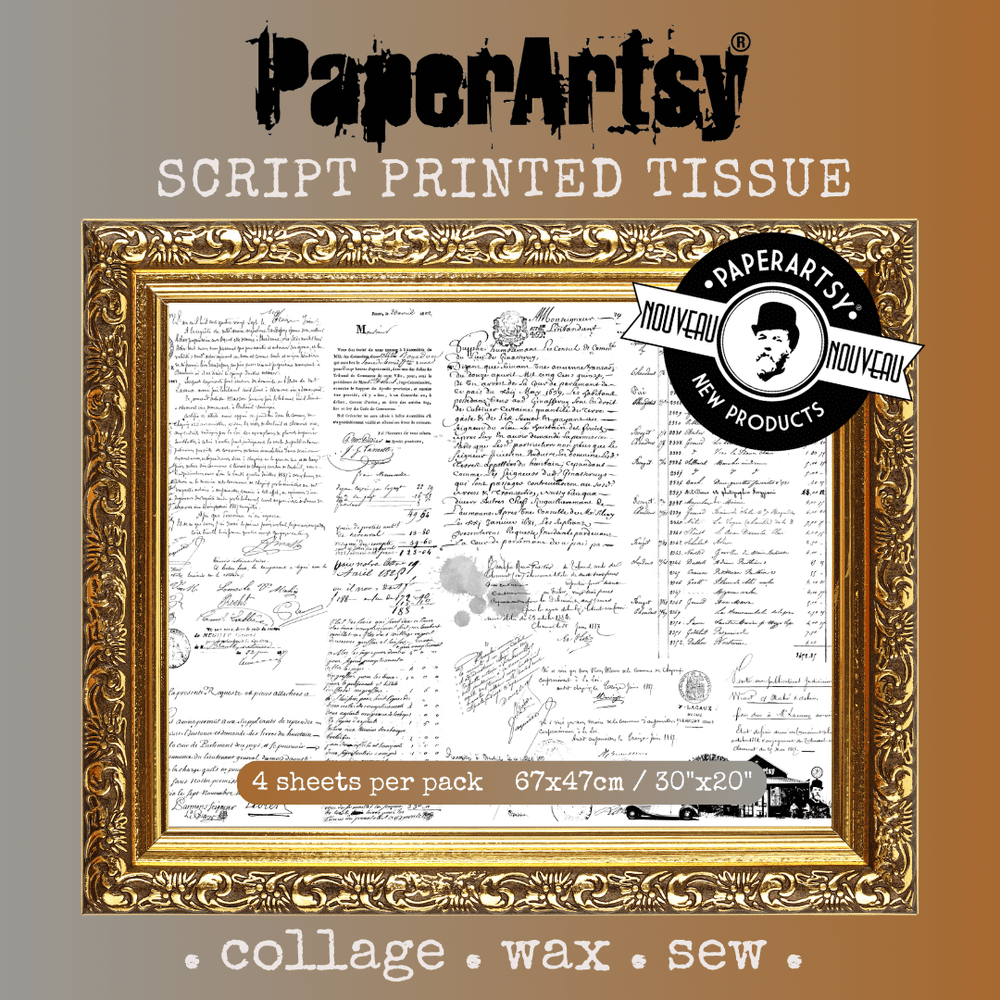 PaperArtsy - Printed Tissue - Script