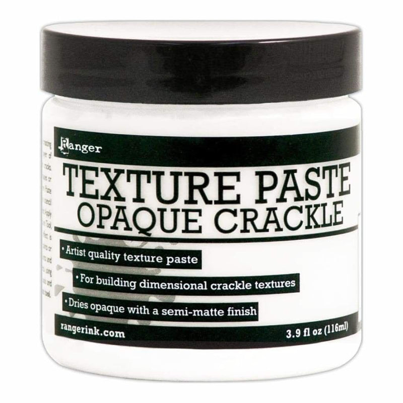 Ranger Texture Paste Opaque Crackle 116 mL jar for building dimensional crackle textures