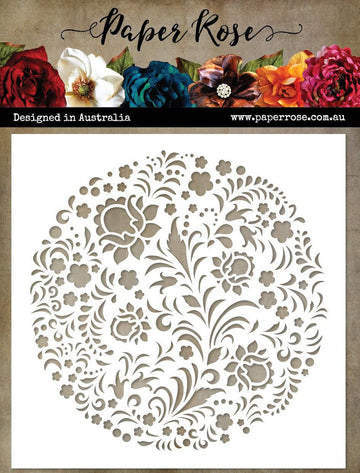 Paper Rose 6x6 Stencil - Scandi Circle