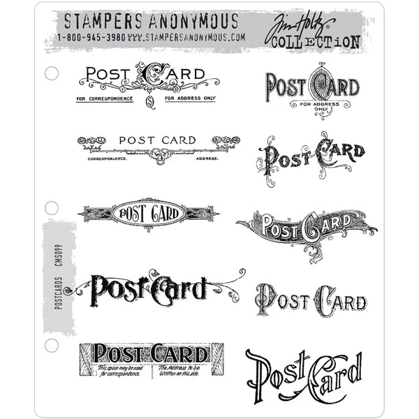 Tim Holtz Cling Stamps - Postcards