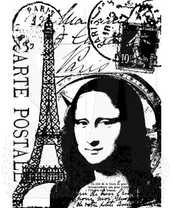 Tim Holtz Cling Rubber Stamp -  Paris