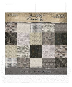 Tim Holtz Idea-ology Palette Collection 4 – Charcoal 12x12 Paper Pack