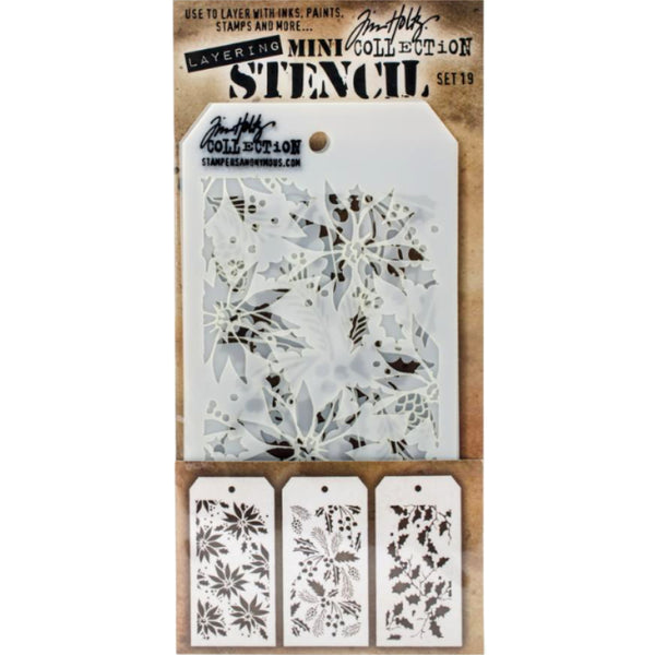 Tim Holtz Layering stencil - Mini Stencil Set 19 3 designs