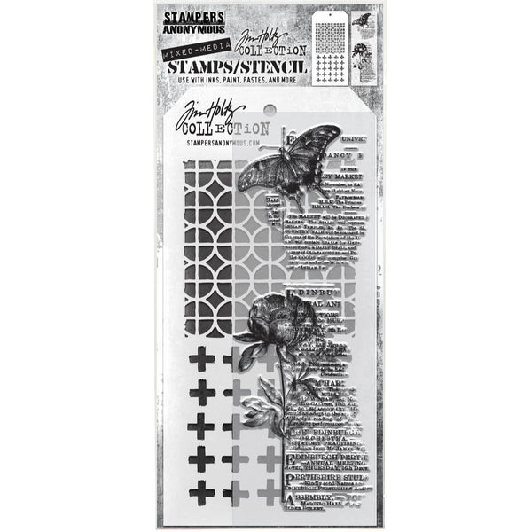 Tim Holtz Clear Stamps and Stencil - Botanic Collage