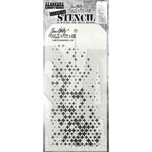 Tim Holtz- Stampers Anonymous  -Tim Holtz Layering Stencil - Sparkle Fade